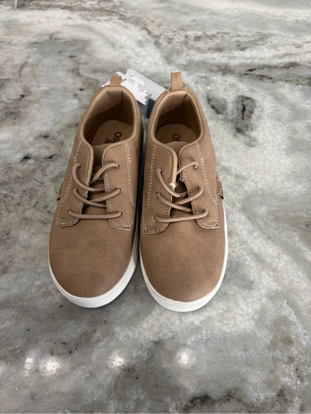 NWT Toddler OshKosh B'Gosh Putney Casual Sneakers Sz 12 Tan Slip On No Tie